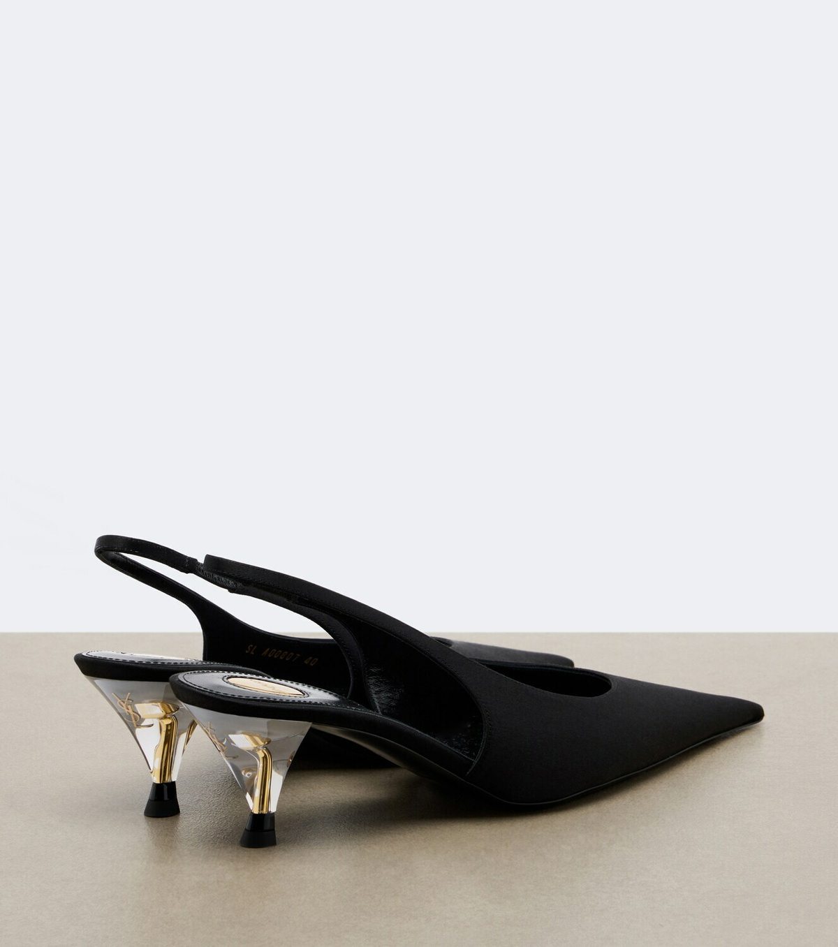 Saint Laurent Fanny satin slingback pumps