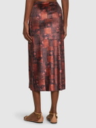 WEWOREWHAT Printed Stretch Jersey Maxi Skirt