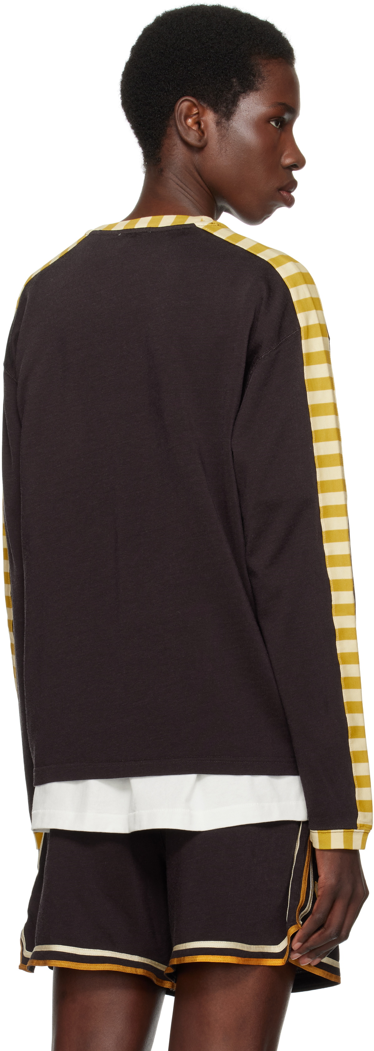 Bode Brown Medalist Appliqué Long Sleeve T-shirt