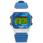 Timex 80 Digital Watch in Silver/Blue