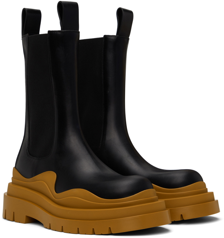 Bottega Veneta Black Calfskin Chelsea Boots