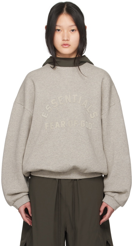 Photo: Fear of God ESSENTIALS Gray Bonded Hoodie