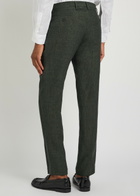 Sunspel Tapered-leg Linen Trousers Dark Green