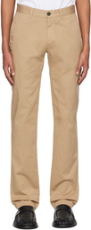 Sunspel Tan Garment-Dyed Trousers