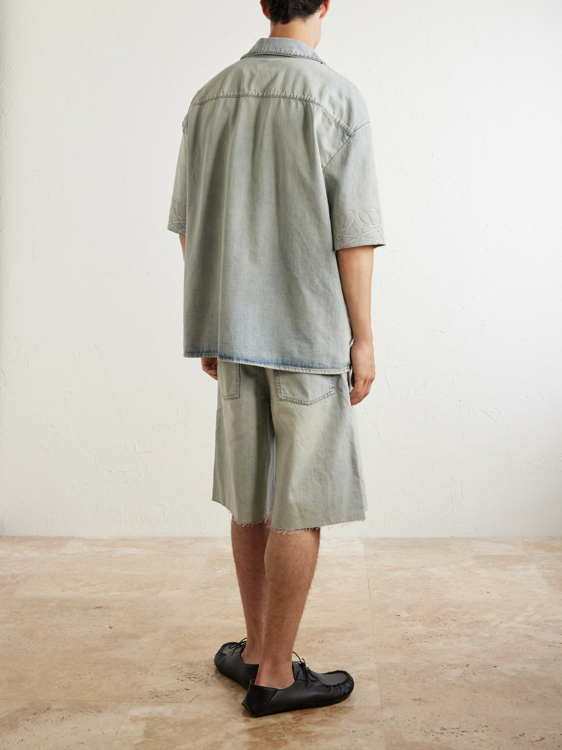 LOEWE - Camp-Collar Denim Shirt - Blue