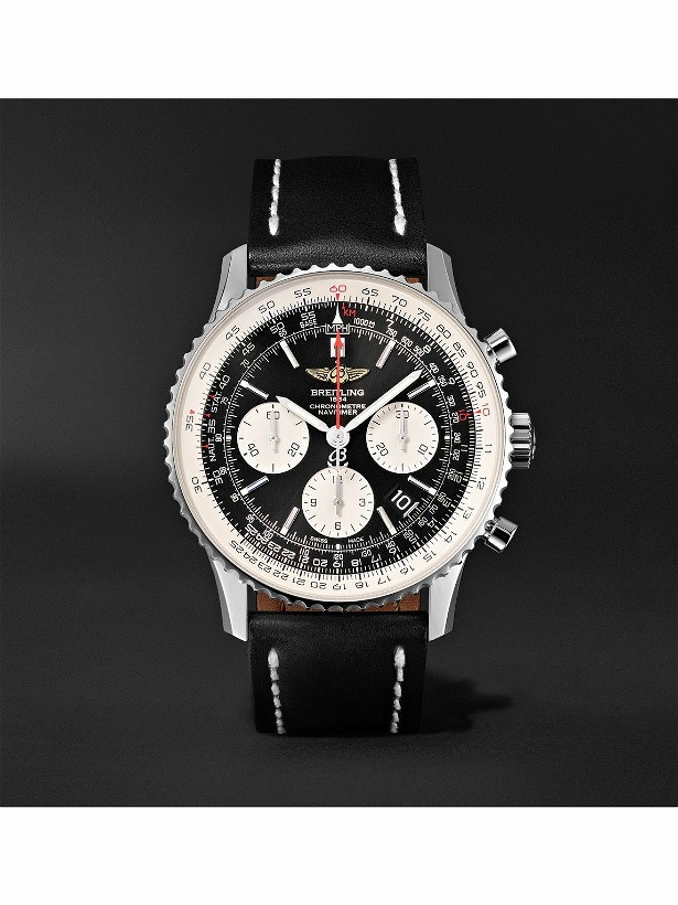 Photo: Breitling - Navitimer 01 Chronograph 43mm Stainless Steel and Leather Watch, Ref. No. AB012012/BB01