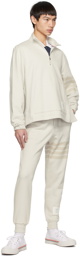 Thom Browne Off-White 4-Bar Lounge Pants