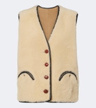 Blazé Milano Gliss leather-trimmed shearling vest