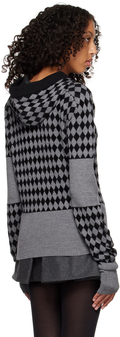 Maximilian Davis Black & Gray Harlequin Hoodie