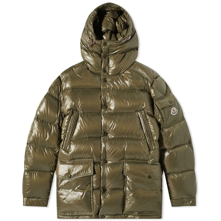 Photo: Moncler Men's Chiablese Long Down Jacket in Green