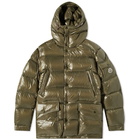 Moncler Men's Chiablese Long Down Jacket in Green