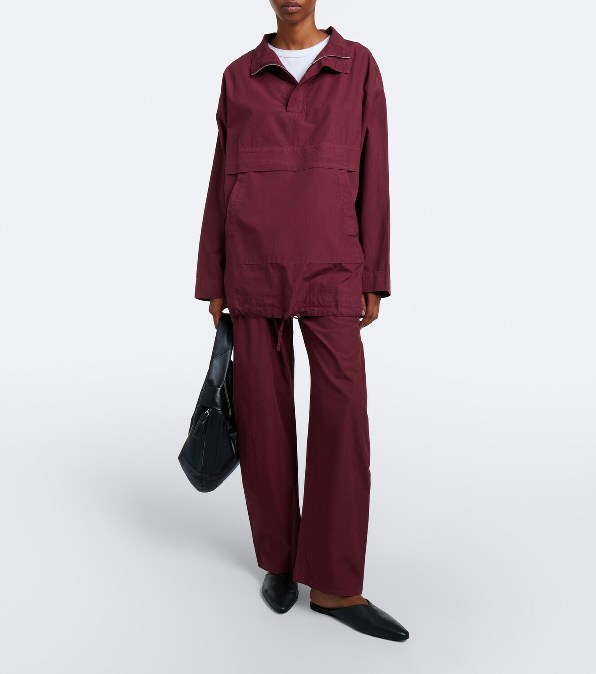 Leset Kyoto cotton wide-leg pants