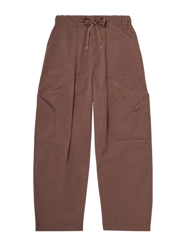 Photo: FrizmWORKS - Fold Fatigue Tapered Cotton-Blend Canvas Cargo Trousers - Brown