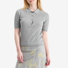 Acne Studios Women's Kamanda Lightweight Base Layer Knitted Polo Top in Grey