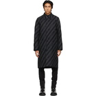 Givenchy Reversible Black and Grey Wool Chain Coat