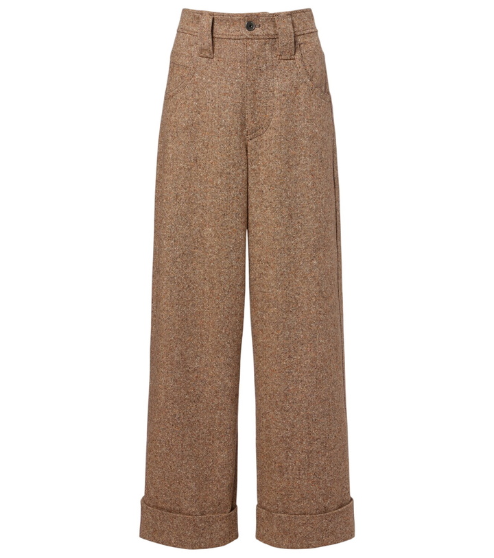 Photo: Brunello Cucinelli Monili wool-blend flannel wide-leg pants