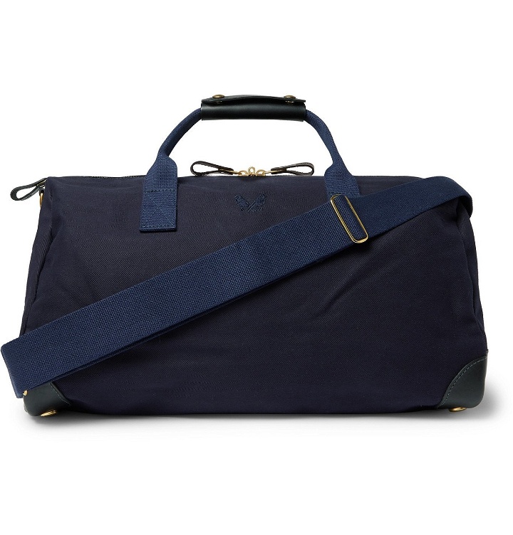 Photo: Bennett Winch - Commuter Leather-Trimmed Cotton-Twill Holdall - Blue