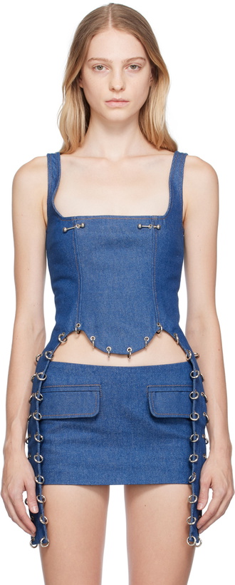 Photo: Lado Bokuchava SSENSE Exclusive Blue Pierced Camisole