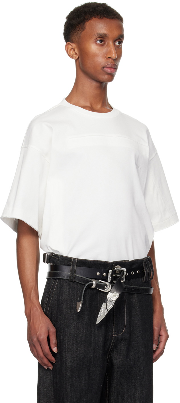 NULLUS White Envelope Slit T-shirt
