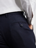 Slowear - Incotex Pleated Tapered Wool-Blend Flannel Trousers - Blue
