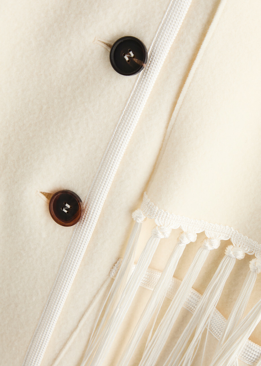 Forte_forte Scarf-effect Wool-blend Jacket Cream Forte Forte