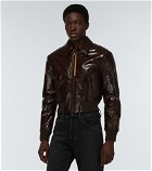 Acne Studios - Embroidered patent leather jacket