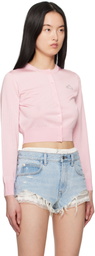 alexanderwang.t Pink Cropped Athletic Mesh Cardigan