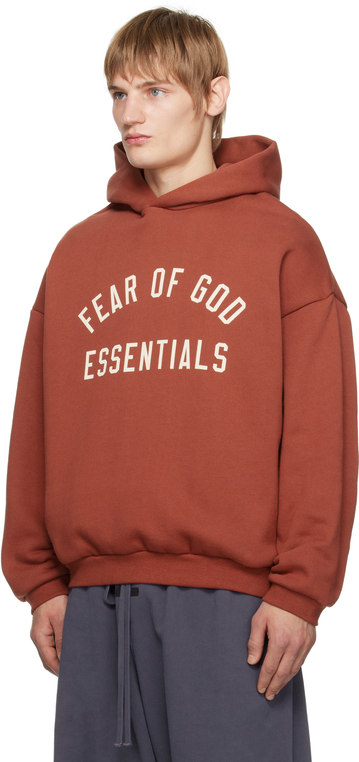 Fear of God ESSENTIALS Red Fleece Hoodie