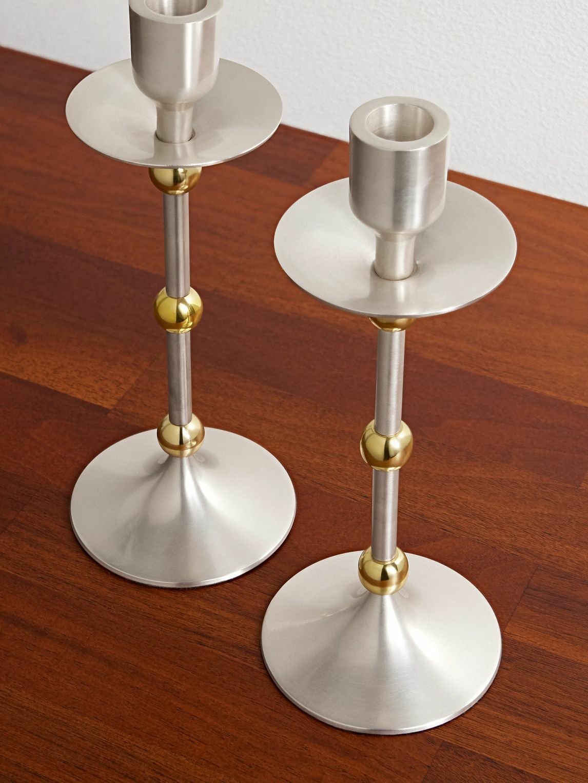 Soho Home - Set of Two Cilia Silver and Gold-Plated Candlestick Set