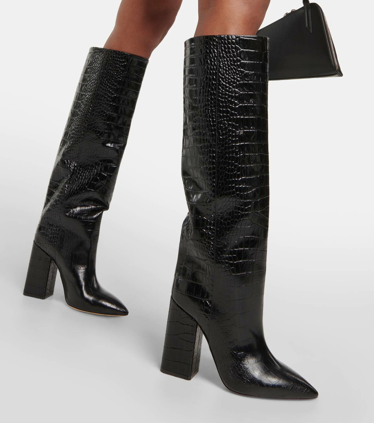 ロングブーツ PARIS TEXAS ANJA BOOTS IN CROCODILE EMBOSSED LEATHER Paris Texas Anja 70MM Crocodile-Embossed Leather Boots
