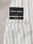 Giorgio Armani - Double-Breasted Wool, Silk and Linen-Blend Hopsack Suit - Brown