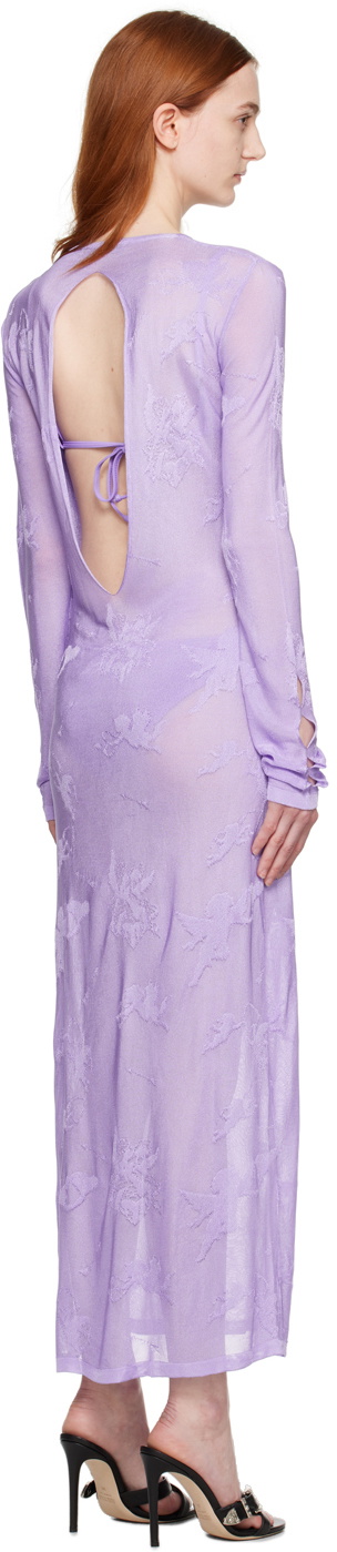 Marco Rambaldi Purple Cutout Midi Dress