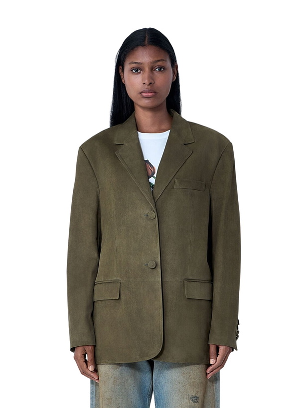 Photo: Marni Suede Single-Breasted Blazer