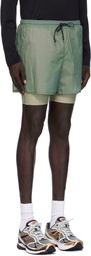 District Vision Green Ripstop Layered Trail Shorts