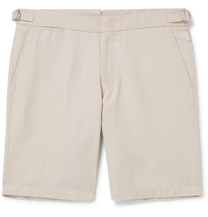 Photo: Orlebar Brown - IWC Schaffhausen Norwich Cotton and Linen-Blend Chino Shorts - Neutrals