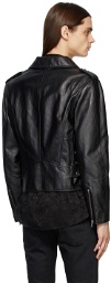 Saint Laurent Black Motorcycle Studded Leather Jacket