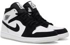 Nike Jordan White & Black Jordan 1 Mid SE Sneakers