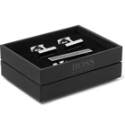 Hugo Boss - Silver-Tone and Enamel Cufflinks and Tie Clip Set - Men - Silver