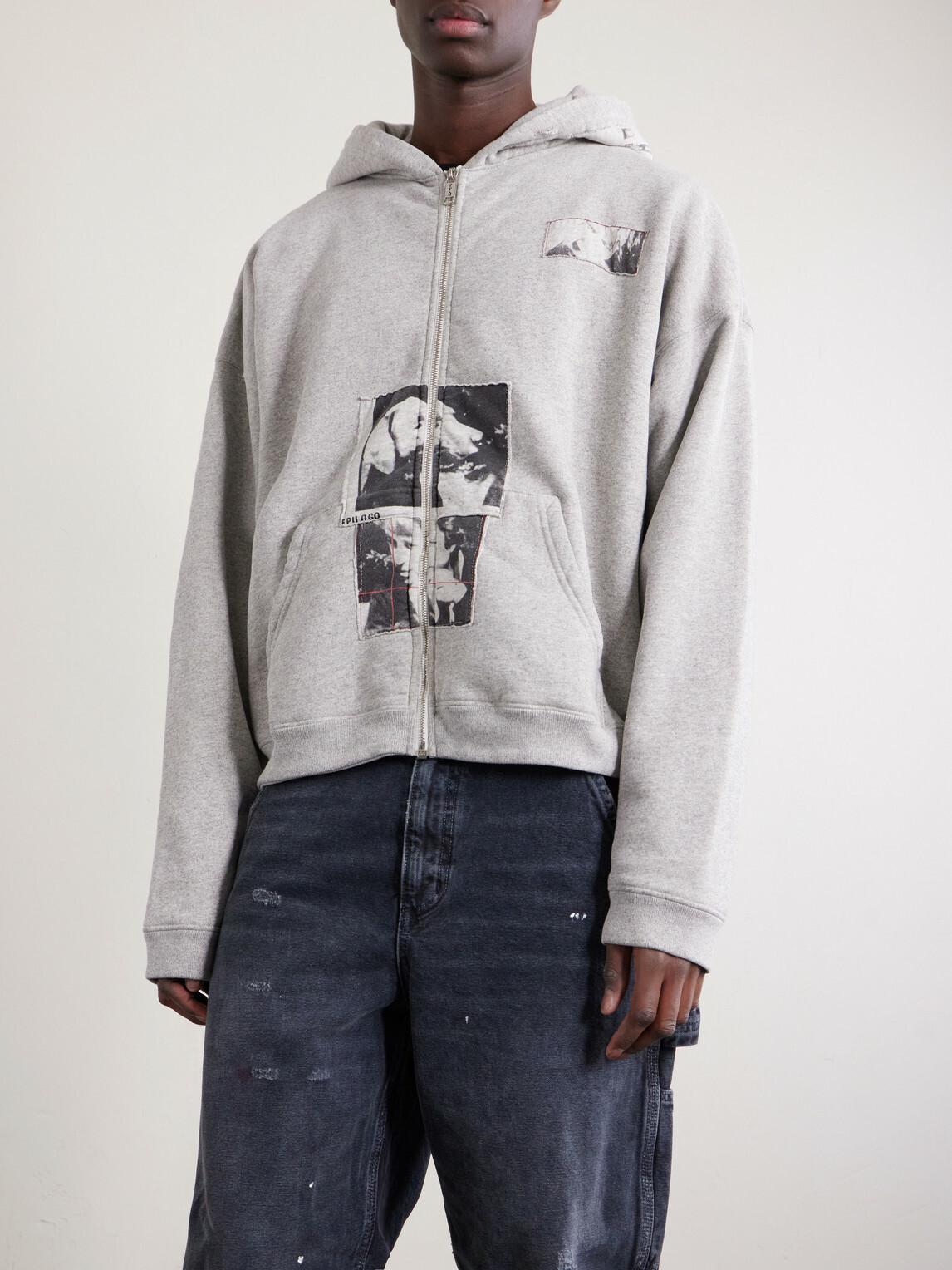 Enfants Riches Déprimés - Appliquéd Cotton-Jersey Zip-Up Hoodie