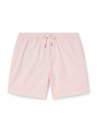 Mr P. - Straight-Leg Mid-Length Striped Seersucker Swim Shorts - Pink