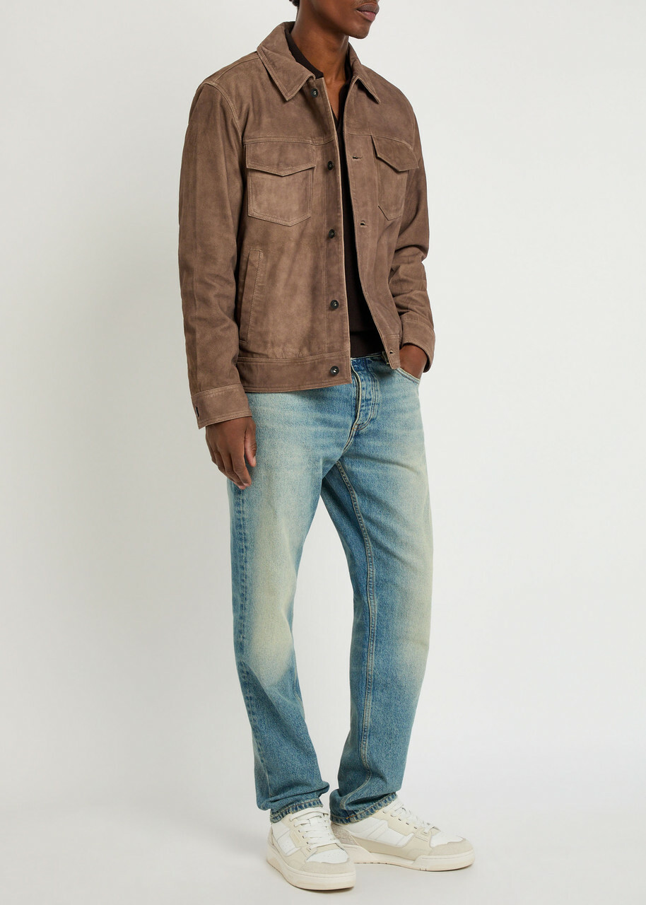 Rag & Bone Suede Overshirt Brown