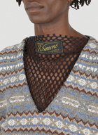 Fair Isle Jacquard Net Sweater in Grey