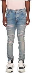 AMIRI Indigo Crystal Thrasher Jeans