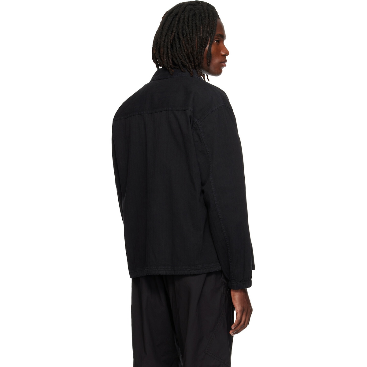 Stone Island Black 1200014 Organic Panama 'Old' Overshirt