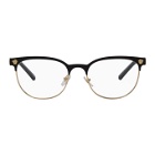 Versace Black and Gold Half-Rim Medusa Glasses