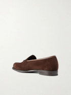 Edward Green - Putney Horsebit-Embellished Suede Loafers - Brown