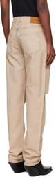 AMIRI Beige Straight Ripped Jean