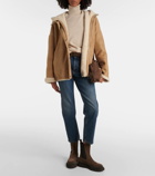 Brunello Cucinelli Shearling-lined leather jacket