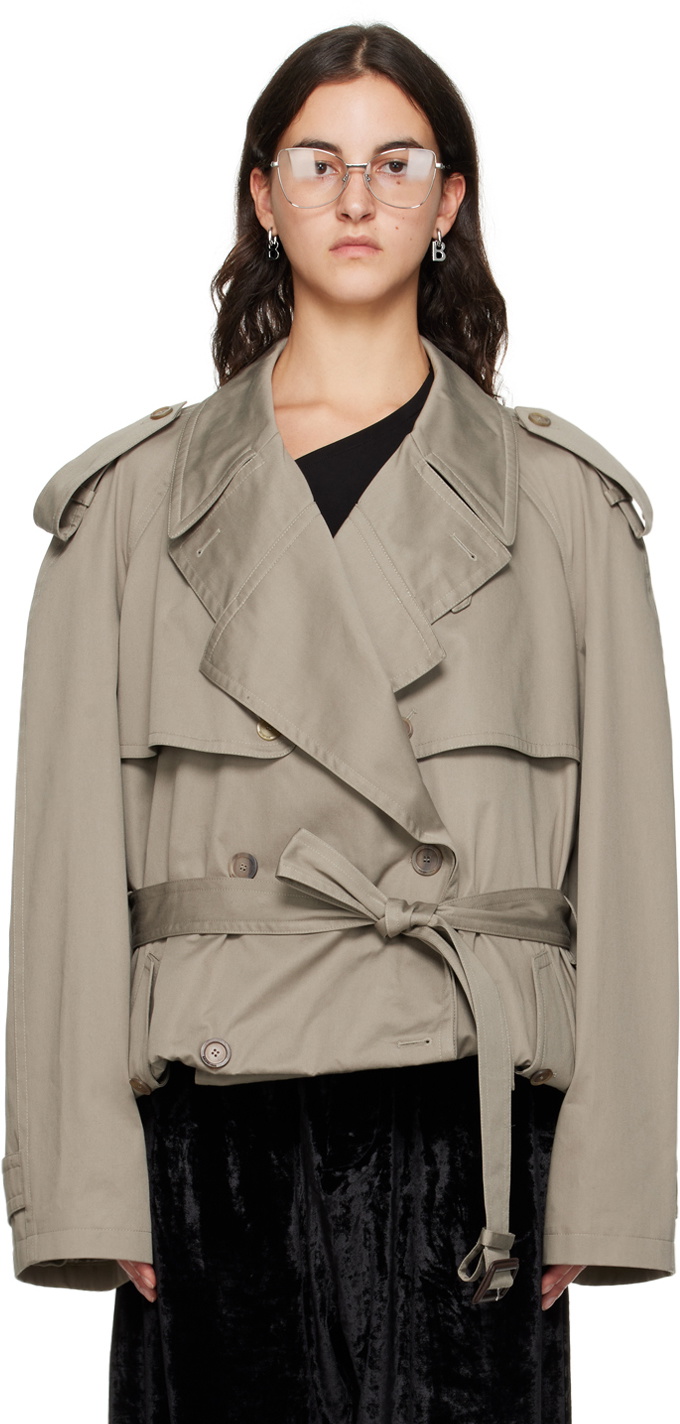 Balenciaga Beige Folded Trench Coat Balenciaga