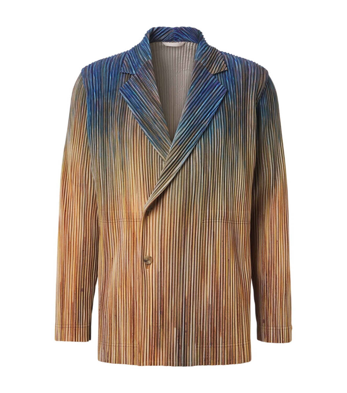 Homme Plissé Issey Miyake Gray Leno Stripe Jacket Homme Plisse